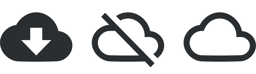 Set of 3 icons Actions. Line icons collection. Outline isolated signs. for mobile and web. Big UI icon set. UX UI