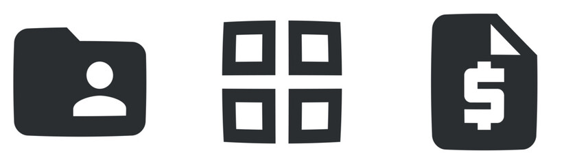 Set of 3 icons Actions. Line icons collection. Set Quality icon. Linear icons set. Big UI icon set. UI and UX