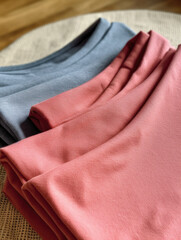 Vibrant Color Collection: Bela Canvas T-Shirts Close Mock-ups in Pink, Heather Red, and Heather Peach