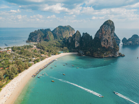 Aerial view of idyllic tropical beach