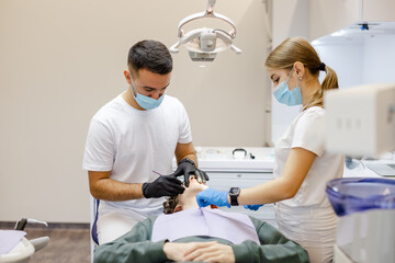 Teamwork. Medical procedure. Special equipment. Healthcare facility