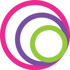 Pink Green and Purple Circles Minimalist Geometric Shapes