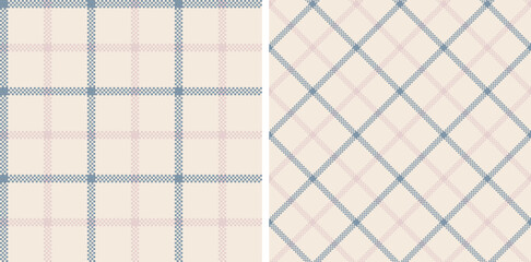 Check plaid set seamless pattern.
