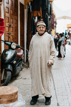 Old man in moroccan robe