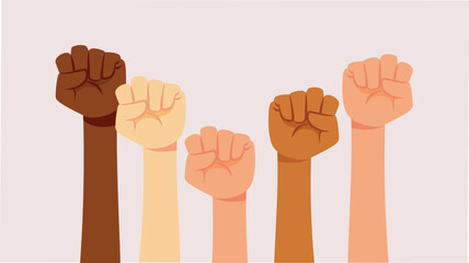 Protest Hands Fighting in Manifestation poster Vector Design. People protesting for human rights, equality anti-discrimination movemen

