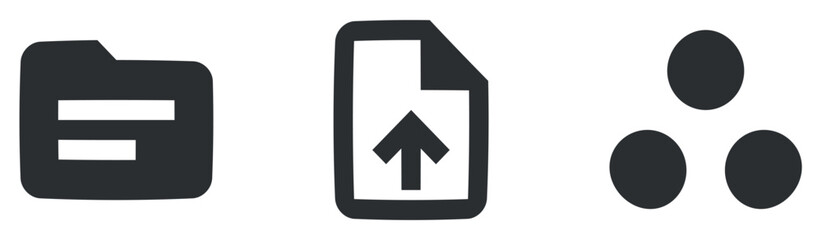 Set of 3 icons Audio and Video. Vector collection thin line Web icon. Simple Set. Linear symbols set. Big UI icon set. UI and UX