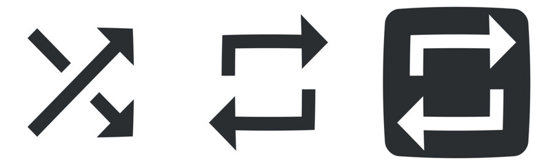 Set of 3 icons Audio and Video. Vector collection thin line Web icon. Simple Set. Linear symbols set. Big UI icon set in a flat design. UX UI