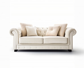 comfortable sofas on white background. Furniture for modern room interior,Ai Generative