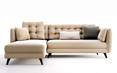 Fototapeta na wymiar comfortable sofas on white background. Furniture for modern room interior,Ai Generative