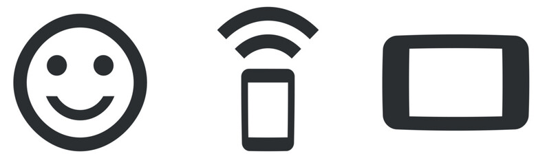 Set of 3 icons Communication. Modern thin line icons. Simple Set. Linear symbols set. Thin filled icons pack. UI and UX