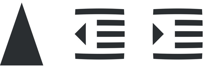 Set of 3 icons Editor. Creative business solutions icon set. Outline isolated signs. Linear symbols set. Big UI icon set. UI and UX