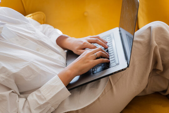 Woman Working Remotely From Home