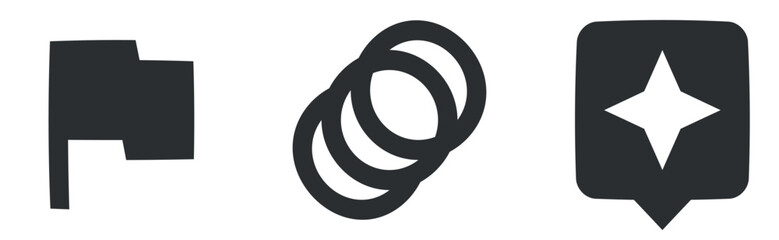 Set of 3 icons Image. Vector collection thin line Web icon. modern trend in the style. Linear icons set. Big UI icon set in a flat design. UI and UX