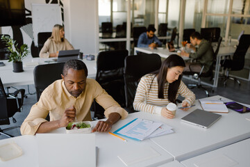 Business break office colleague meal staff