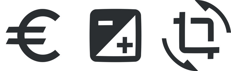 Set of 3 icons Image. Modern thin line icons. Simple Set. Linear symbols set. Big UI icon set. Vector illustration