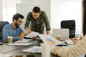 employee group company discuss project table