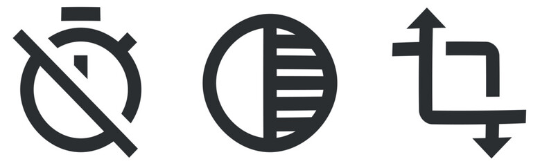 Set of 3 icons Image. Modern thin line icons. Simple Set. Linear symbols set. Thin filled icons pack. UI and UX