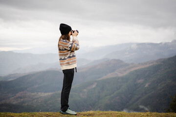 Traveler Woman Taking Photos