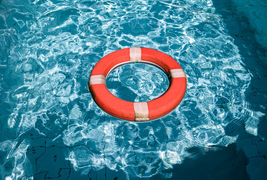 Lifebuoy in pool