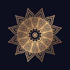 Luxurious golden color mandala design with background template vector