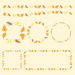 The autumn leaves Boarder bundle set vector image