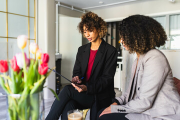 Business woman having a meeting