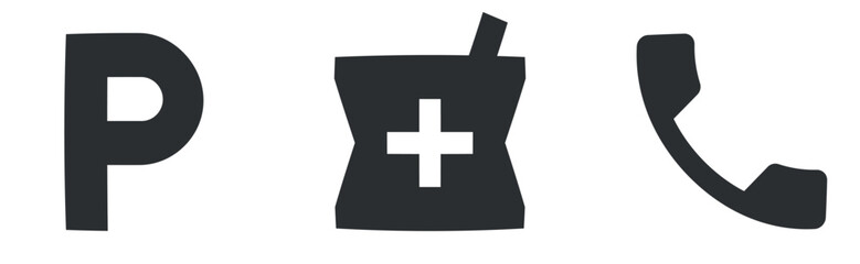 Set of 3 icons Maps. Vector collection thin line Web icon. Outline isolated signs. Linear symbols set. Big UI icon set in a flat design. Vector illustration