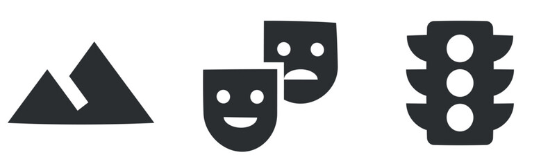 Set of 3 icons Maps. Modern thin line icons. Simple Set. Linear icons set. Big UI icon set. Vector illustration