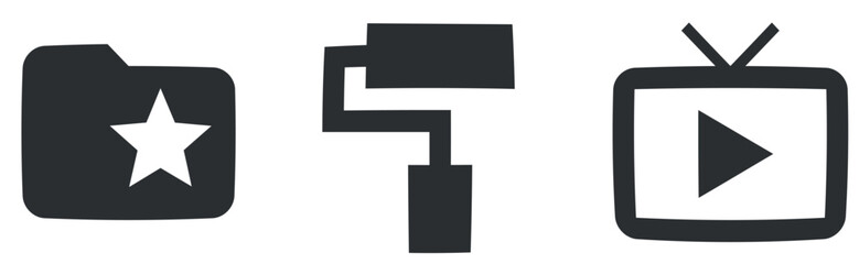 Set of 3 icons Notification. Creative business solutions icon set. Outline isolated signs. Linear symbols set. Thin filled icons pack. UI and UX