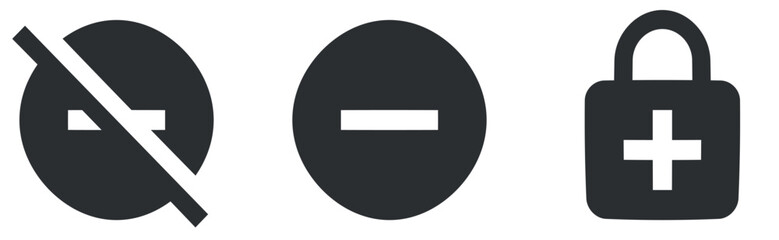 Set of 3 icons Notification. Vector collection thin line Web icon. Simple Set. for mobile and web. Big UI icon set. Vector illustration