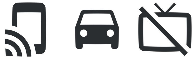 Set of 3 icons Notification. Creative business solutions icon set. Simple Set. for mobile and web. Thin filled icons pack. UI and UX