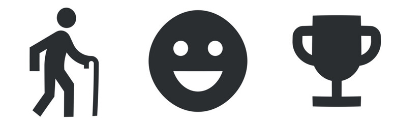 Set of 3 icons Social Network. Vector illustration of thin line icons. Simple Set. Linear icons set. Thin filled icons pack. UX UI