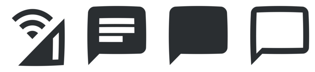 Set of 4 icons Communication. Vector illustration of thin line icons. Set Quality icon. Linear icons set. Big UI icon set. UI and UX