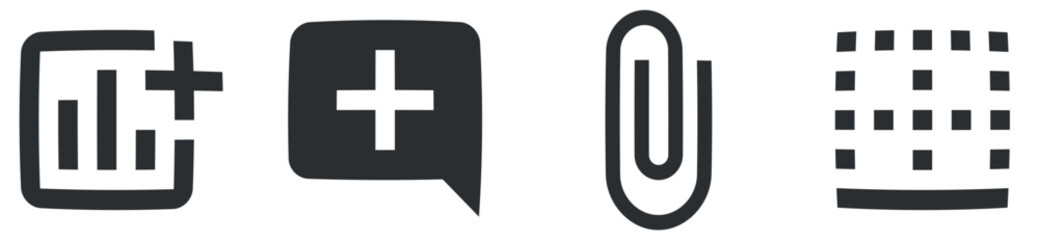 Set of 4 icons Editor. Vector illustration of thin line icons. Simple Set. for mobile and web. Thin filled icons pack. UX UI