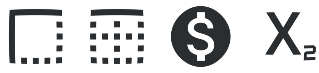 Set of 4 icons Editor. Vector collection thin line Web icon. Simple Set. Linear icons set. Big UI icon set. UI and UX