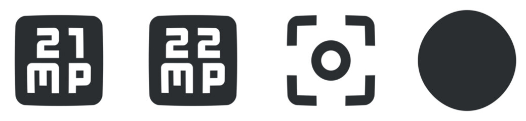 Set of 4 icons Image. Line icons collection. Outline isolated signs. Linear symbols set. Big UI icon set. UI and UX