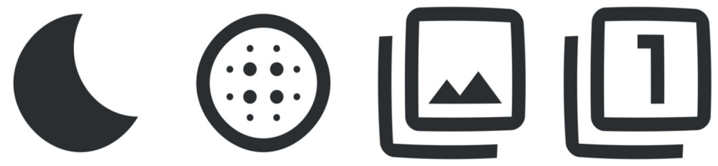 Set of 4 icons Image. A set vector icons. Set Quality icon. Linear symbols set. Big UI icon set. Vector illustration