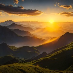 Obraz premium sunrise in the mountains