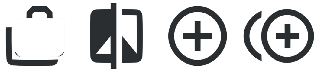 Set of 4 icons Image. Modern thin line icons. Simple Set. Linear icons set. Big UI icon set. UX UI