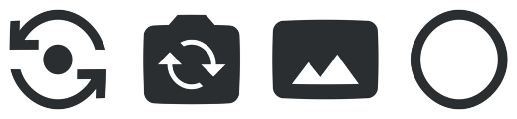 Set of 4 icons Image. Modern thin line icons. Simple Set. Linear icons set. Thin filled icons pack. Vector illustration