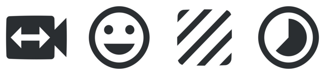 Set of 4 icons Image. Vector collection thin line Web icon. Outline isolated signs. for mobile and web. Big UI icon set. UX UI