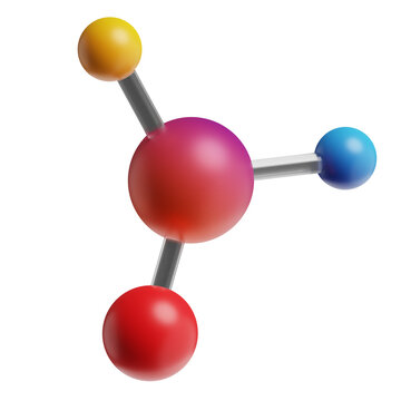 molecule cartoon style 3d render