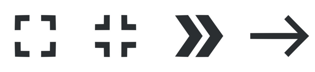 Fototapeta premium Set of 4 icons Navigation. Line icons collection. Set Quality icon. Linear symbols set. Thin filled icons pack. UI and UX