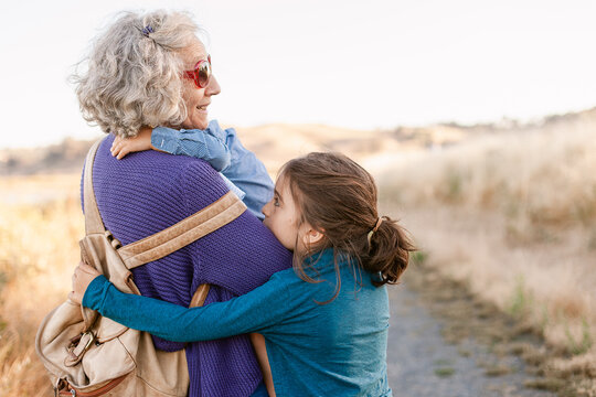 Nature walk with grandma and grandsons