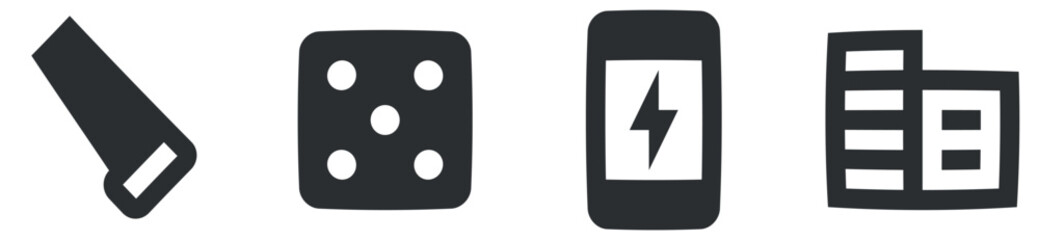 Set of 4 icons Places. A set vector icons. Outline isolated signs. for mobile and web. Thin filled icons pack. Vector illustration