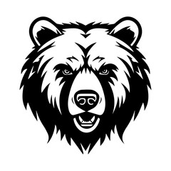 Bear face vector, isolated on white background, vector illustration.