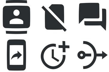 Set of 6 icons Communication. Line icons collection. modern trend in the style. for mobile and web. Big UI icon set in a flat design. Vector illustration