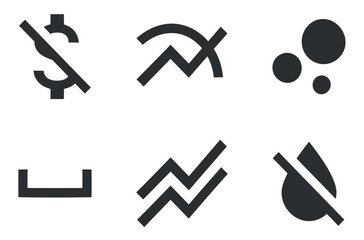 Set of 6 icons Editor. Vector illustration of thin line icons. Simple Set. for mobile and web. Thin filled icons pack. Vector illustration