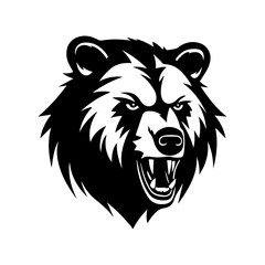 Bear face vector, isolated on white background, vector illustration.