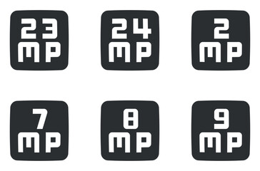 Set of 6 icons Image. A set vector icons. modern trend in the style. Linear symbols set. Big UI icon set in a flat design. UI and UX